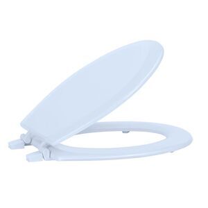 Standard Vinyl Soft Adjustable Hinges Toilet Seat with Close Lid, White